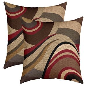 Pack of 2 Throw Pillow Covers, Geometric Square Cushion Case Set 16x16 Inches